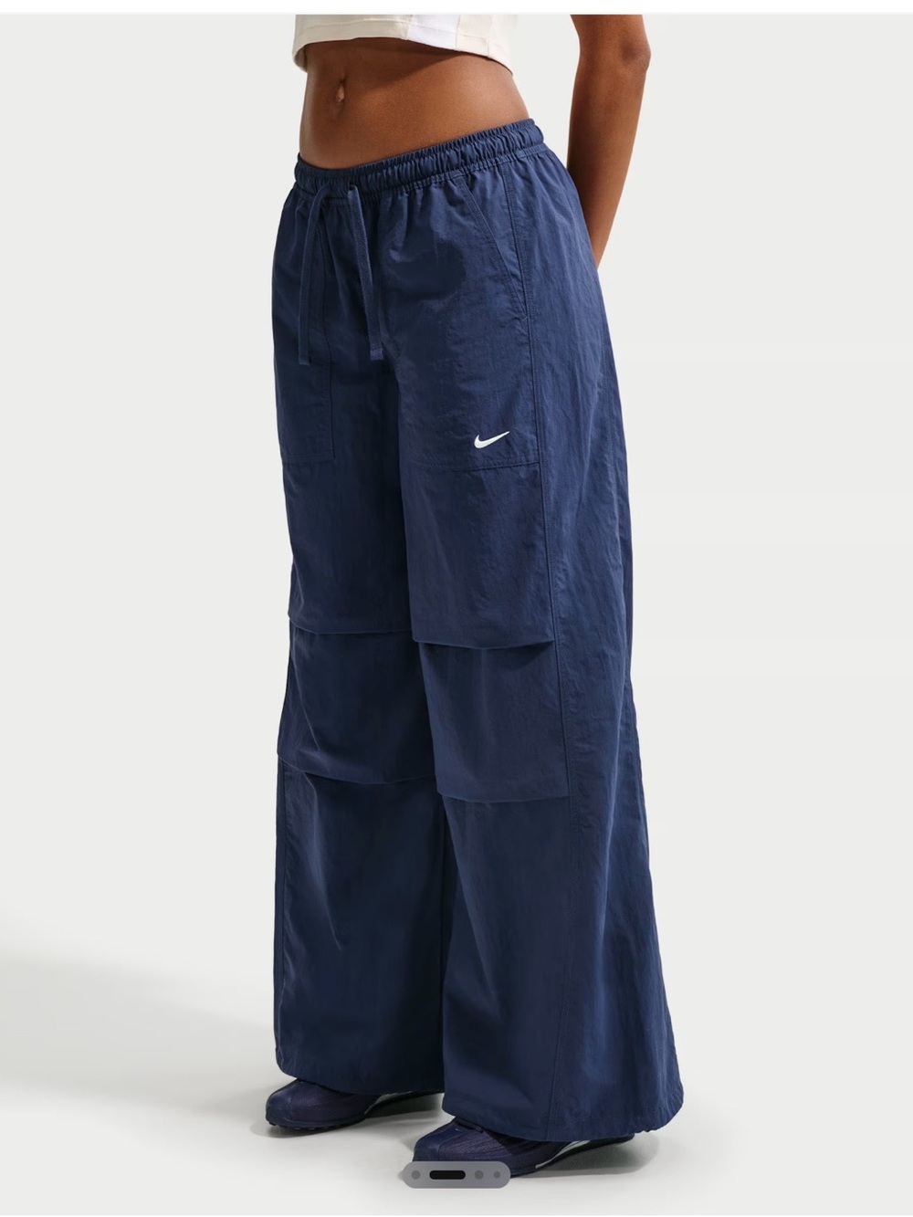 Nike Women's Navy Wide-Leg Utility Pants - Picture 2 of 3